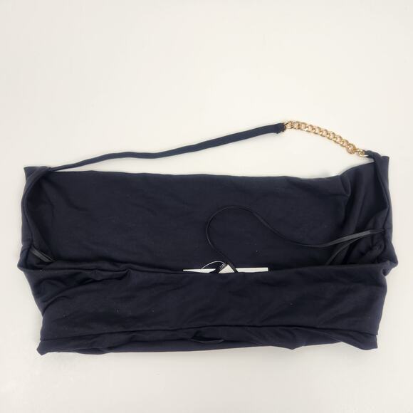 L*Space Voltaire Bikini Top in Black Gold Chain Size Small Halter NWT - Picture 4 of 6